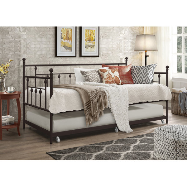 Andover Mills™ Alayna Twin Iron Daybed with Trundle & Reviews Wayfair